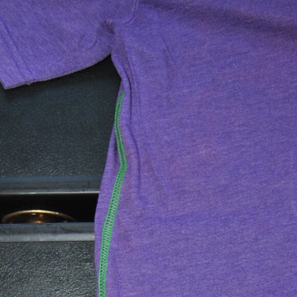 Volcom Large Purple w/ Green Side Stitching Short Sleeve Shirt - Picture 5 of 6